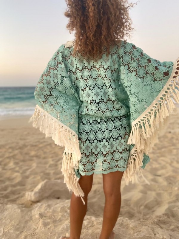 0002561 beach cover up in mint green