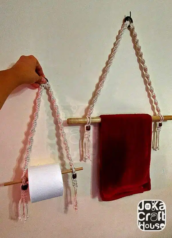 Face Towel & Toilet Paper Macrame holder Set