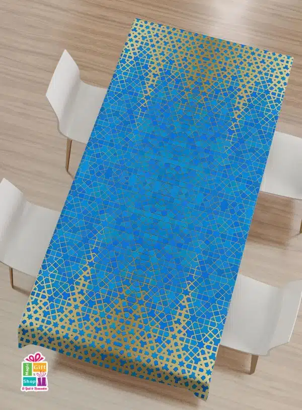 tablecloth ( blue arabic pattern )