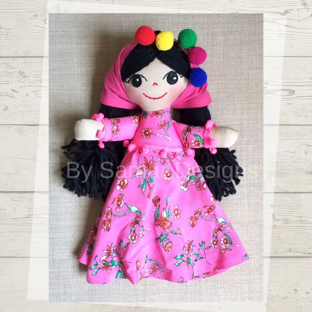 Egyptian folkloric handmade soft doll “ Warda “ 1 Egyptian folkloric handmade soft doll “ Warda “