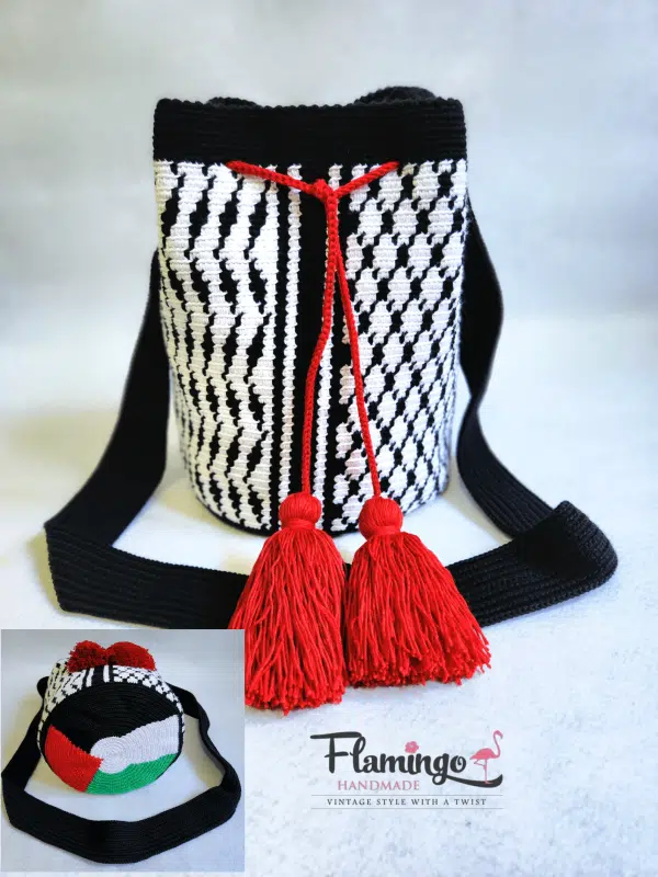 شنطه كروس برسمة الكوفيه الفلسطينية