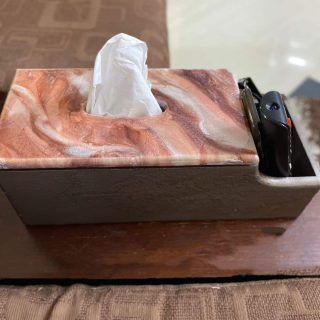 Napkin and remote resin box