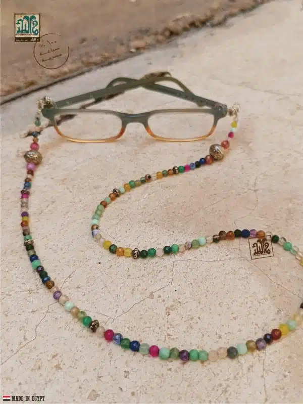 سلسلة نظارة احجار نصف كريمةوعقيق