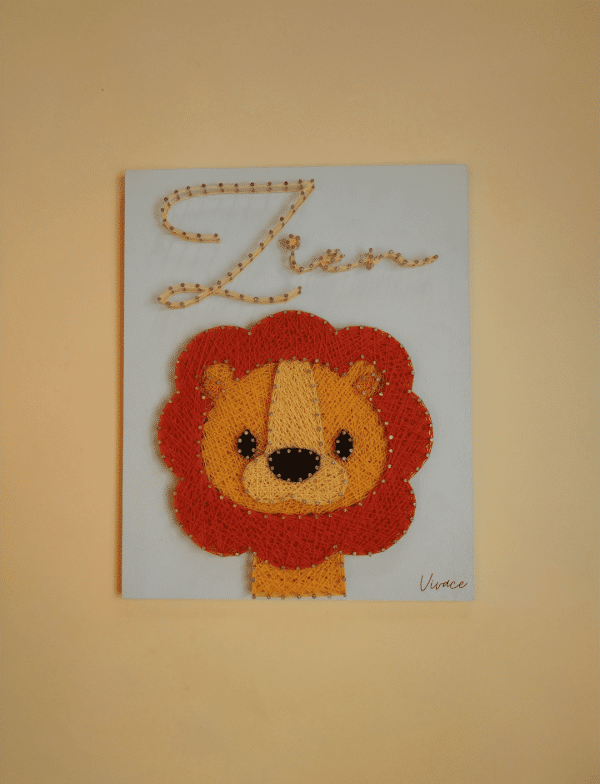 Lion string art tableau