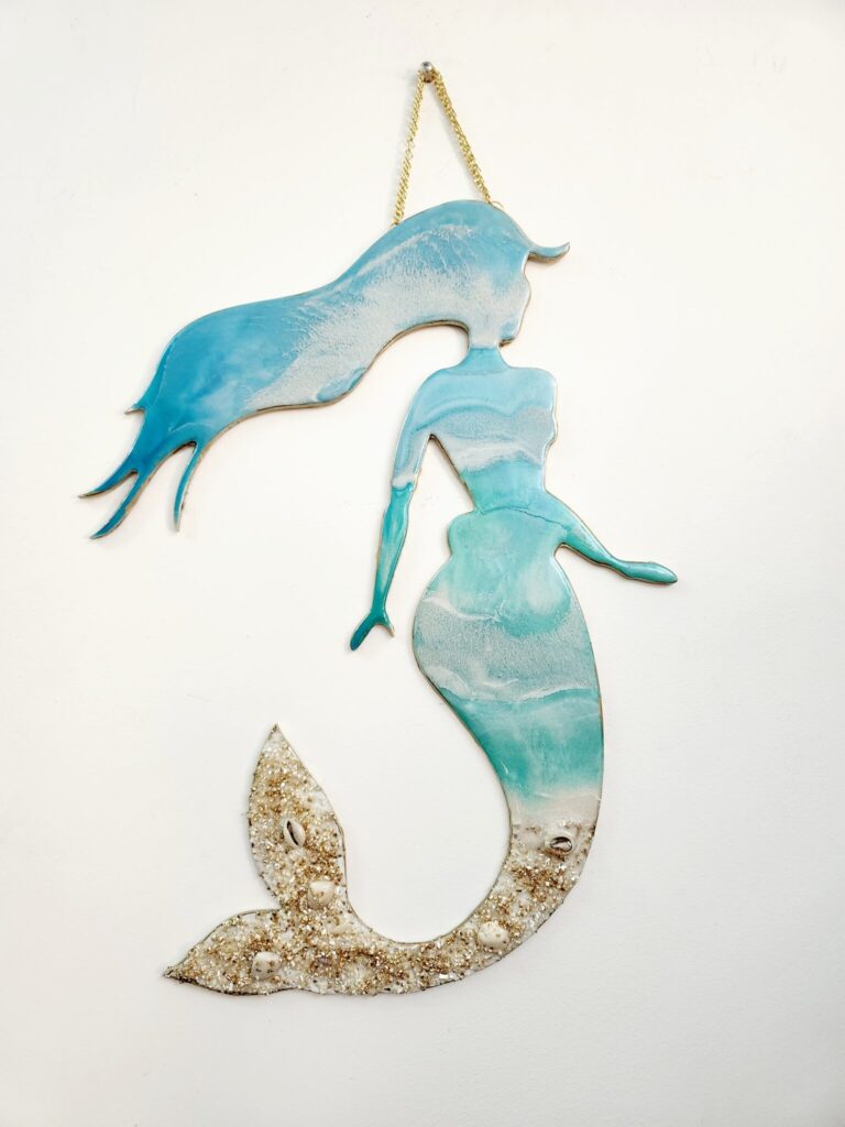 Resin Mermaid Wall Hanging 35x35 cm I Make This