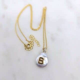 Letter B pearl necklace