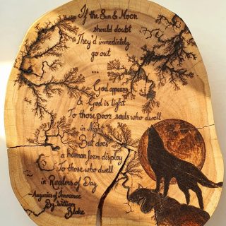 Wood William Blake pyrography