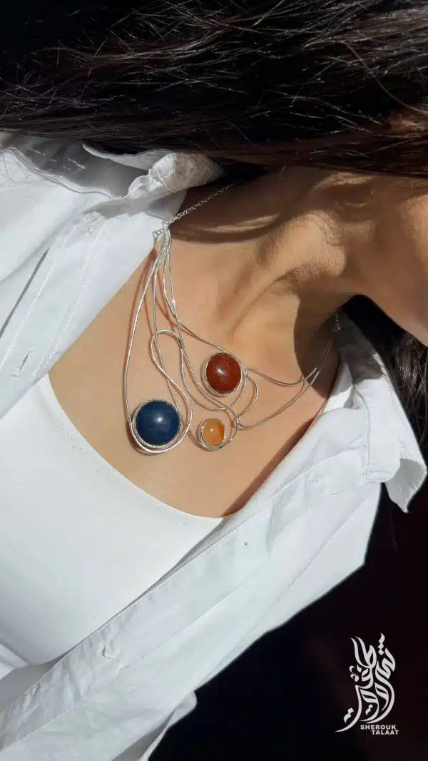 Handmade Sterling Silver- gemstones Necklace (code728) (Copy)