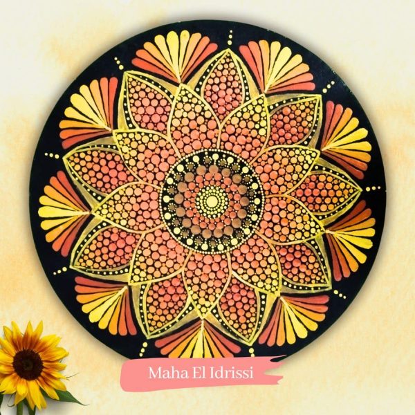 Sunflower mandala painting