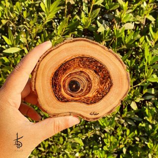 Hand-Burned Mug Coaster Tree Slice