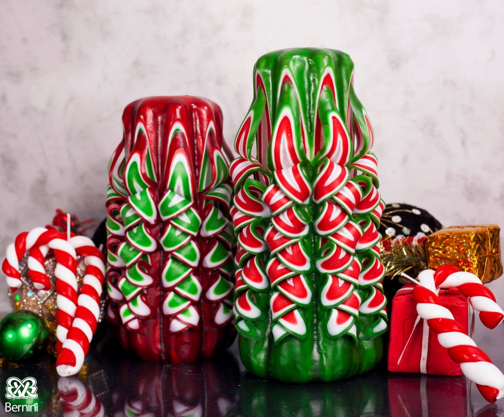 Green & Red Christmass Candles 