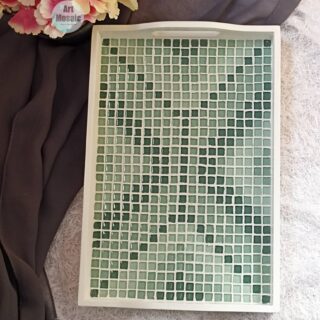 green mosaic tray handmade