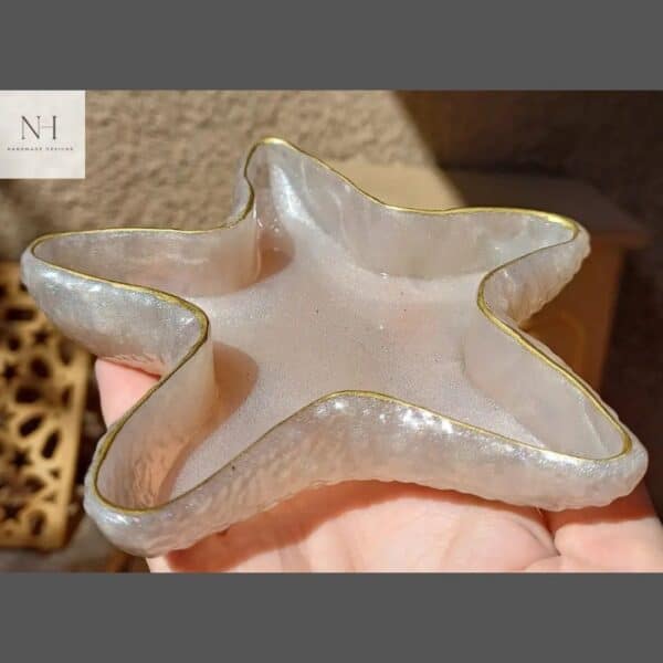 Handmade resin starfish plate