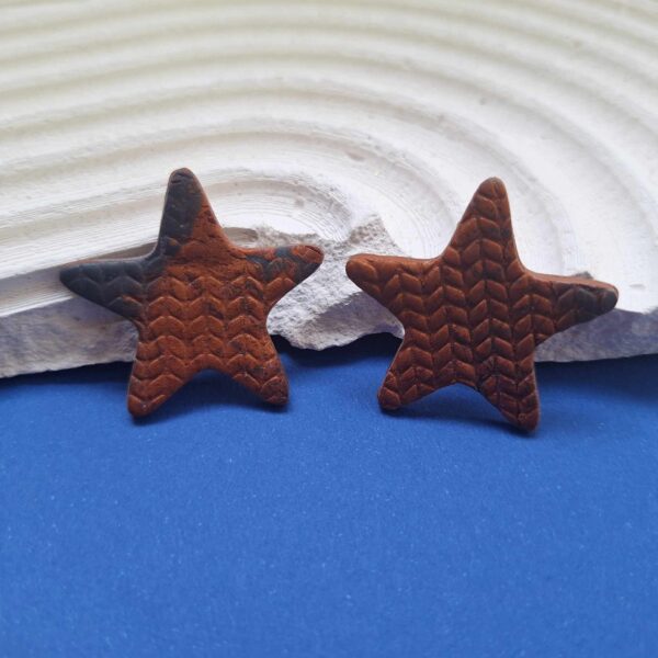 oriental polymer clay earrings star