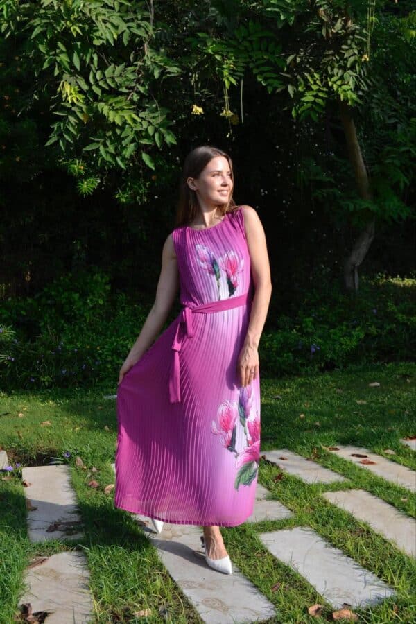 Chiffon pleated dress