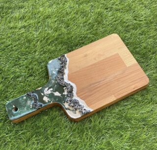 Wood and resin serving board