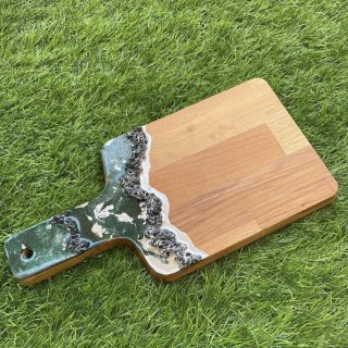 Wood and resin serving board