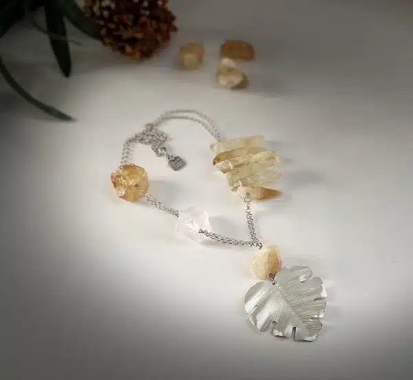 Leaf cetrine necklace