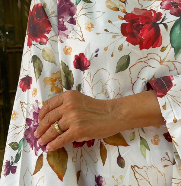 Burgundy floral Dress fabric