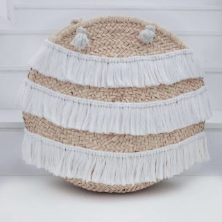 Boho fringes beach straw bag