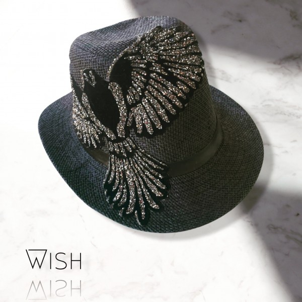 Black eagle fedora hat