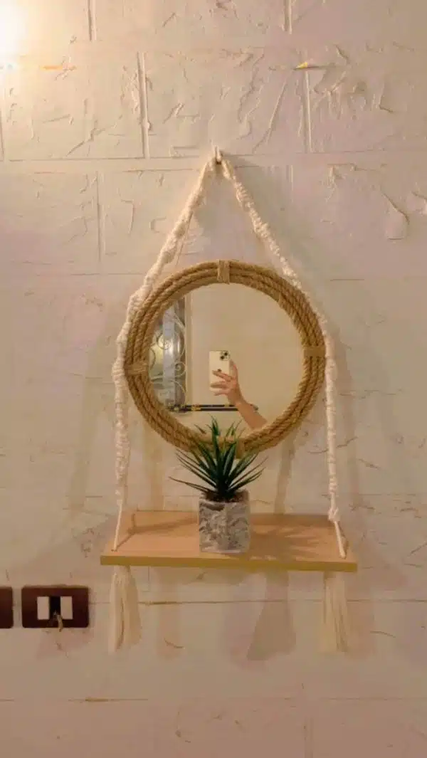 Console with mirror