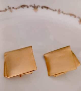 Gold plated square earrings