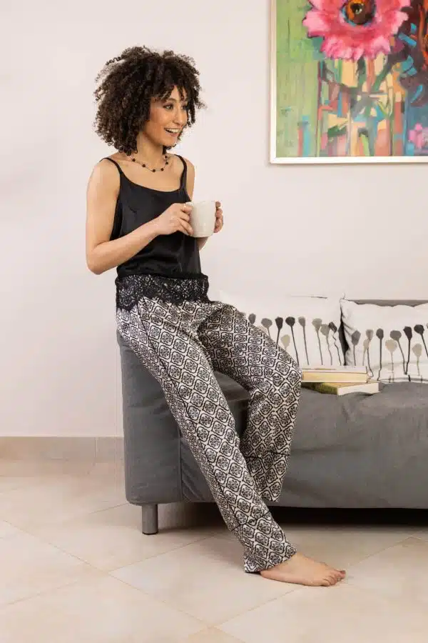 Ivelle in Black Pajama Set