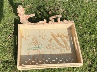 Wooden Ramadan tray