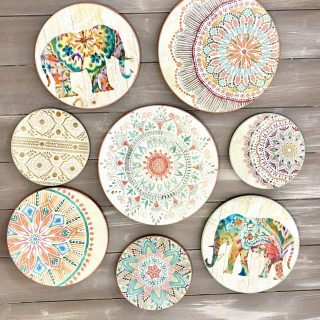 Decoupaged wall plates