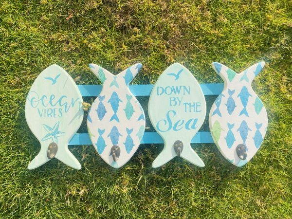 Wooden summer hanger with fish design