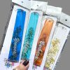 colorful transparent bookmarks with glitter and name