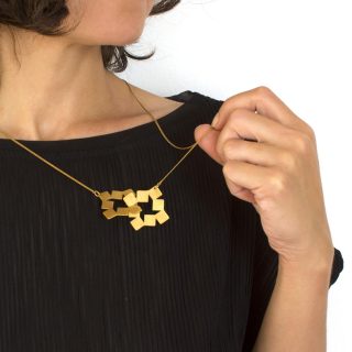 SQUARES GOLD PLATED NECKLACE