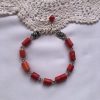 Silver and Coral Bracelet - Handcrafted Elegance Inspired by Natur