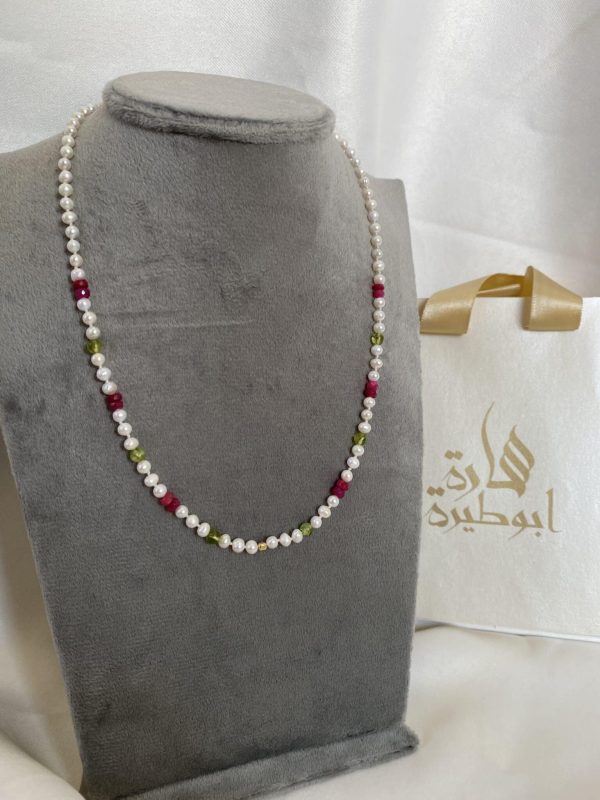 PeriRubyPearl Gold Necklace