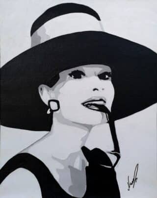 audrey hepburn painting from the movie breakfast at tiffany