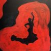 spanish dancer in red and black acrylic painting