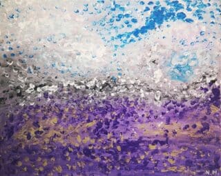 abstract painting of lavender field