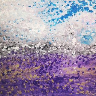 abstract painting of lavender field