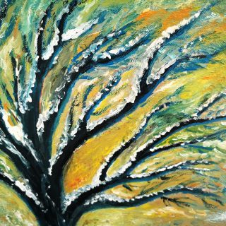 autumn tree acrylic painting