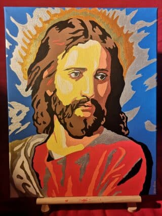 jesus pop art acrylic painting