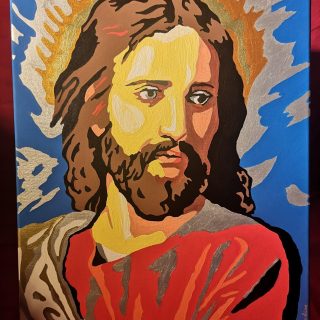 jesus pop art acrylic painting