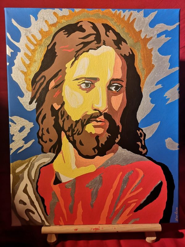 jesus pop art acrylic painting