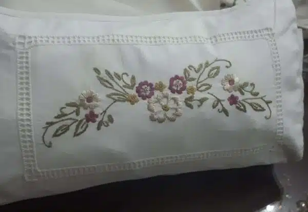 Cotton embroidered pouch