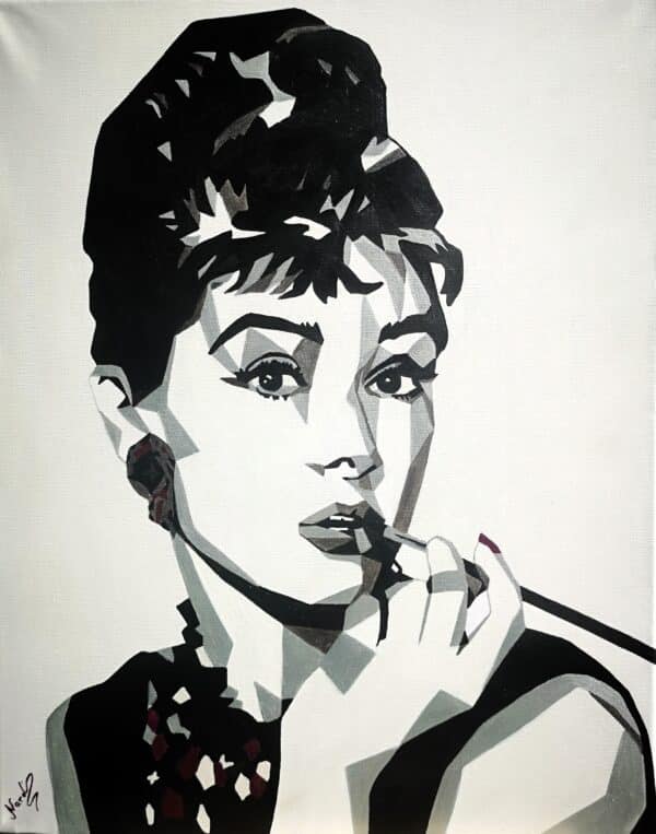 Audrey Hepburn painting from movie Breakfast at Tiffany's