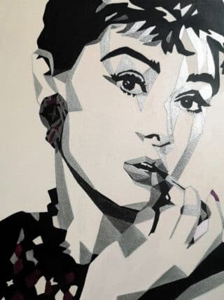 Audrey Hepburn painting from movie Breakfast at Tiffany's