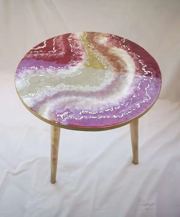 Bordeau Table with Gold Leaves