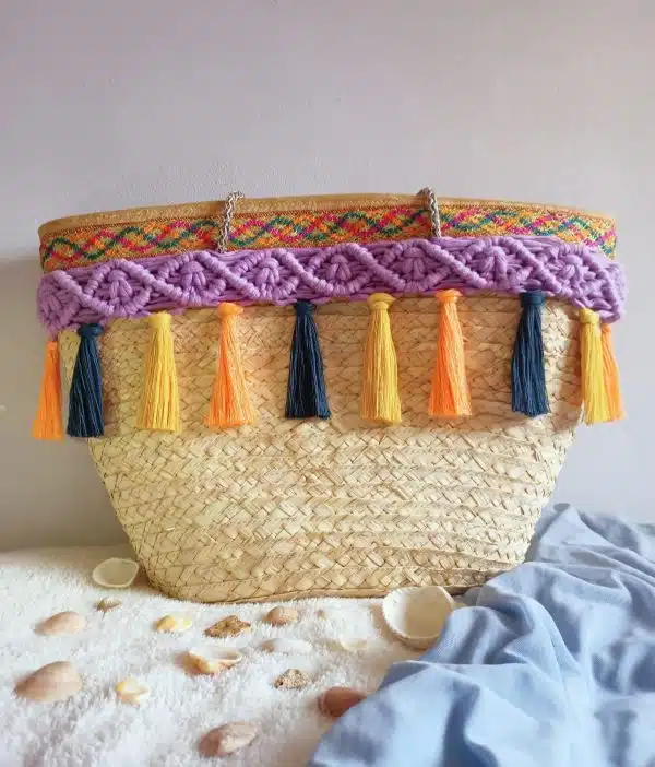 Macrame straw beach bag 🏖️