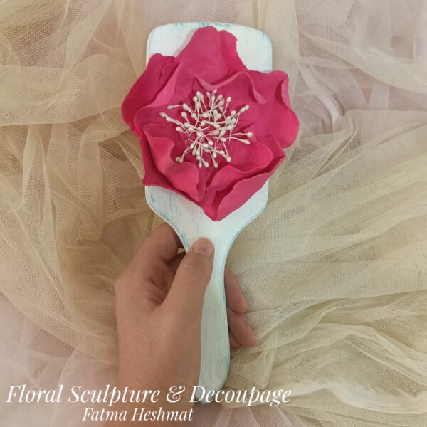 Wooden floral hair brush for daily use