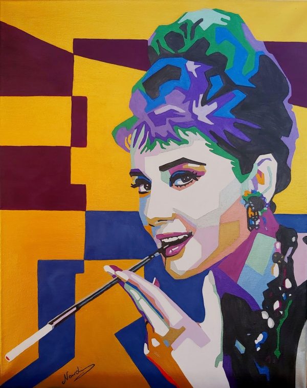 pop art painting of audrey hepburn